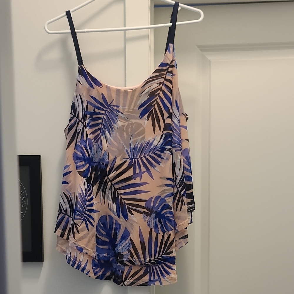 Love & Legend Pink and Blue Asymmetrical Camisole